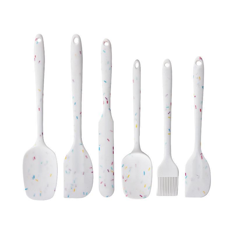 6Pcs Silicone Spatula Set BPA Free Heat Resistant Non-Stick Kitchen Utensils for Baking Cooking Mixing Scraping