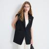 Sancai Women's Notched Lapel Mid-Length Vest