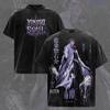 Vintage Gewaschenes Aizen Sosuke Anime Grafik-T-Shirt, Übergroßes Streetwear-Shirt