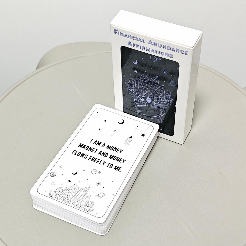 Financial Abundance Affirmation Cards Affirmation Deck To Manifest Financial Freedom & Attract Money 54 Pcs Cards 10.3*6cm