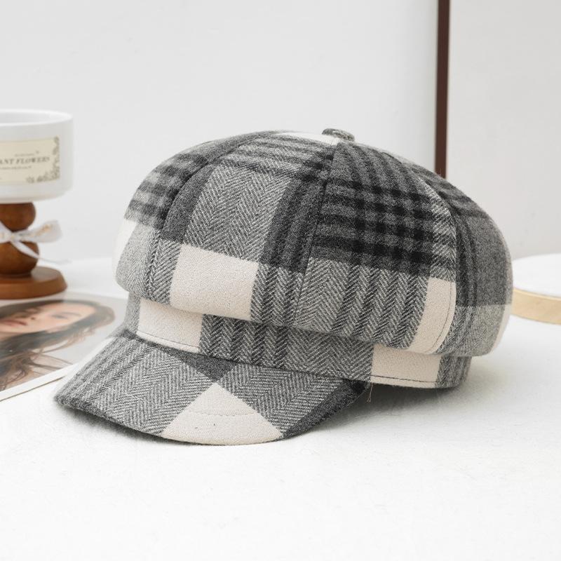 Berretto da Donna Stile Vintage Cappello da Pittore Casual Caldo per Autunno Inverno