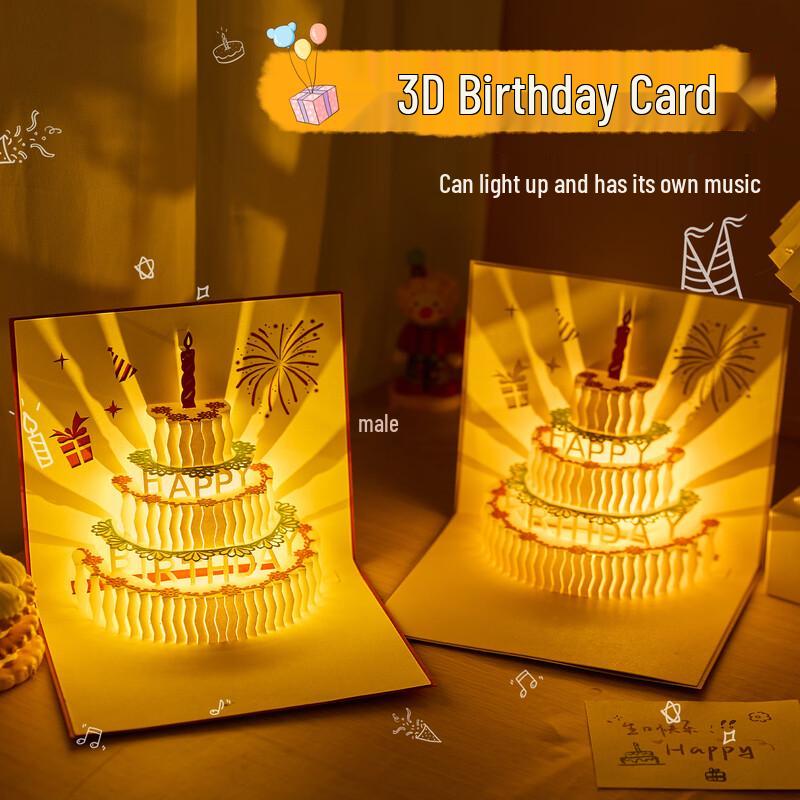 3D Musical Light-Up Birthday Card