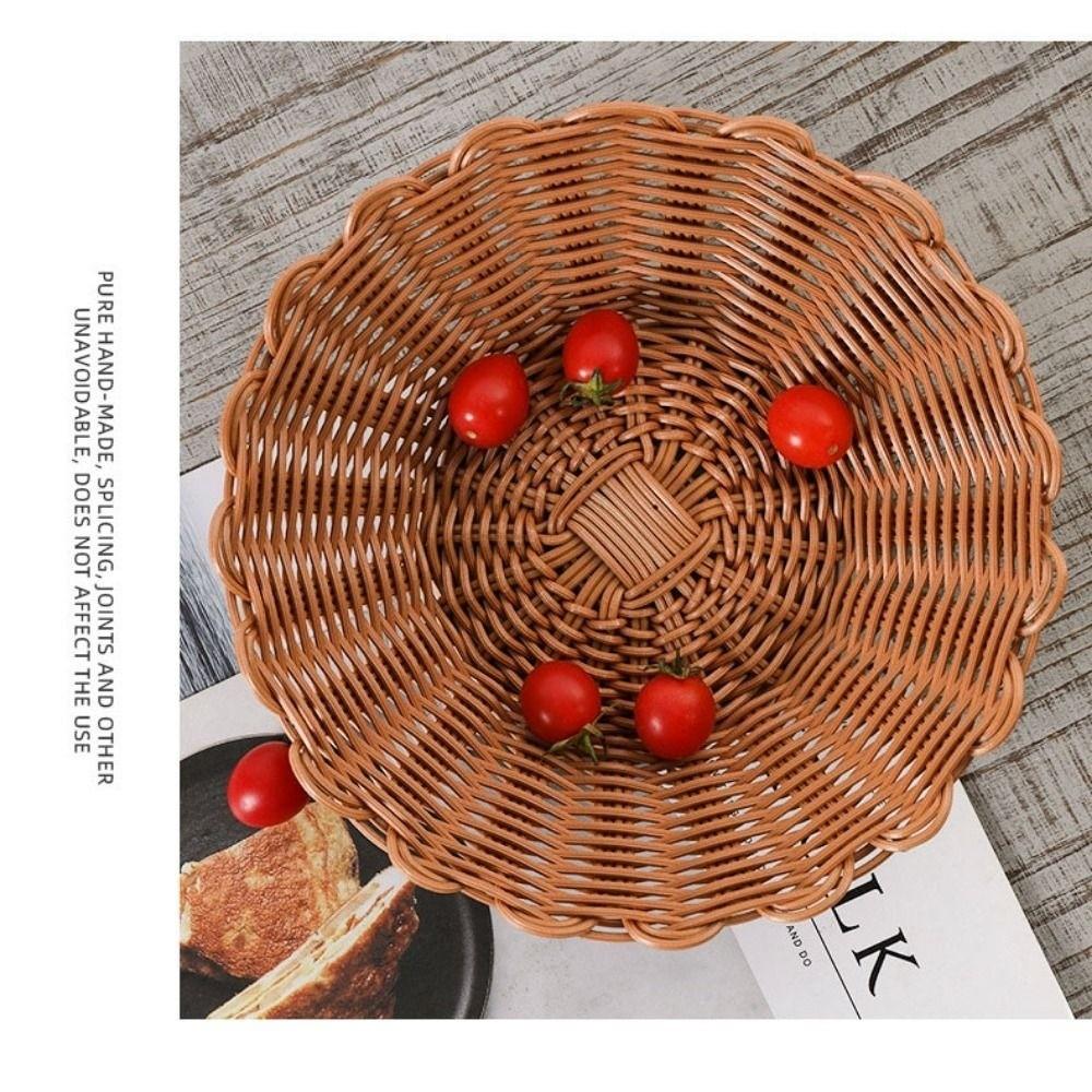 8 Styles Bread Fruit Vegetables Basket Household Rattan Basket Restaurant Serving Tabletop Display