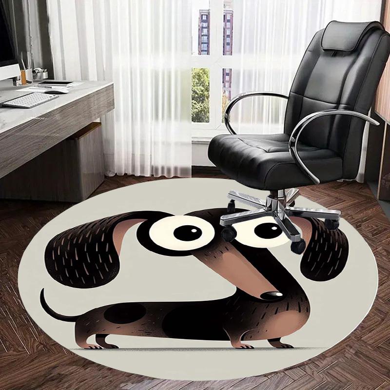 1pc Office Carpet Chair Mats Dachshund with Big Eyes Perfect for Decorating Office Chairs, Living Rooms, Or Bedrooms