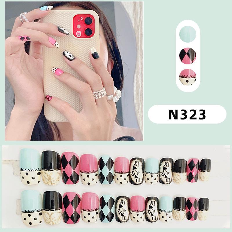 

Sweet Cool Spicy Girl Argyle & Polka Dot Removable Nail Art Patches