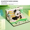 2026 New 3D Memo Paper Carving Panda Park Model Memo Pendant Hand Tear Calendar Decompression Memo Paper Carving