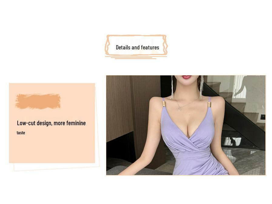 2026 Spring Sexy V-neck Spaghetti Strap Bodycon Mini Dress – Elegant Slimming Hip-Hugging Short Skirt