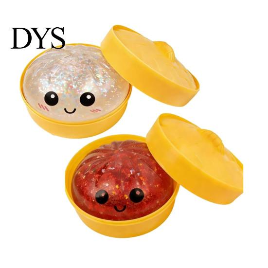 Colorful Pinch Toy Steamed Bun Squeeze Soft TPR Fidget Toys Sensory Handheld Stress Ball Reliever Cute Slow-Rising Decompression Gadget Fun
