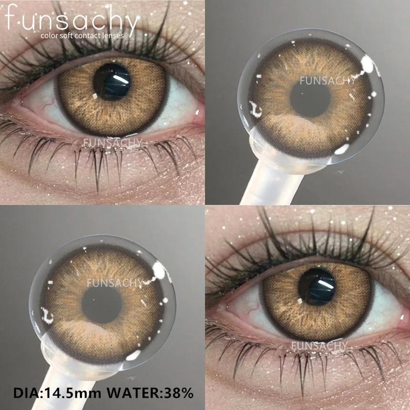 FUNSACHY 1 Pair Brown Colored Contact Lenses for Eyes Cosmetic Pupils Lenses Green Eye Contacts Natural Gray Lenses Y2k Colorcon