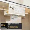 Carbon Steel Paper Towel Holder, No Drill Under Cabinet Organizer Rack for Kitchen, Wall Mounted Bathroom Storage Rack