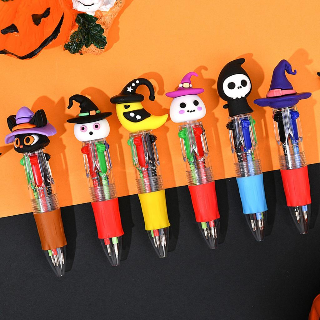 Halloween Four-color Ballpoint Pen, Colored Pen Student Stationery, Gift Pen 100ml