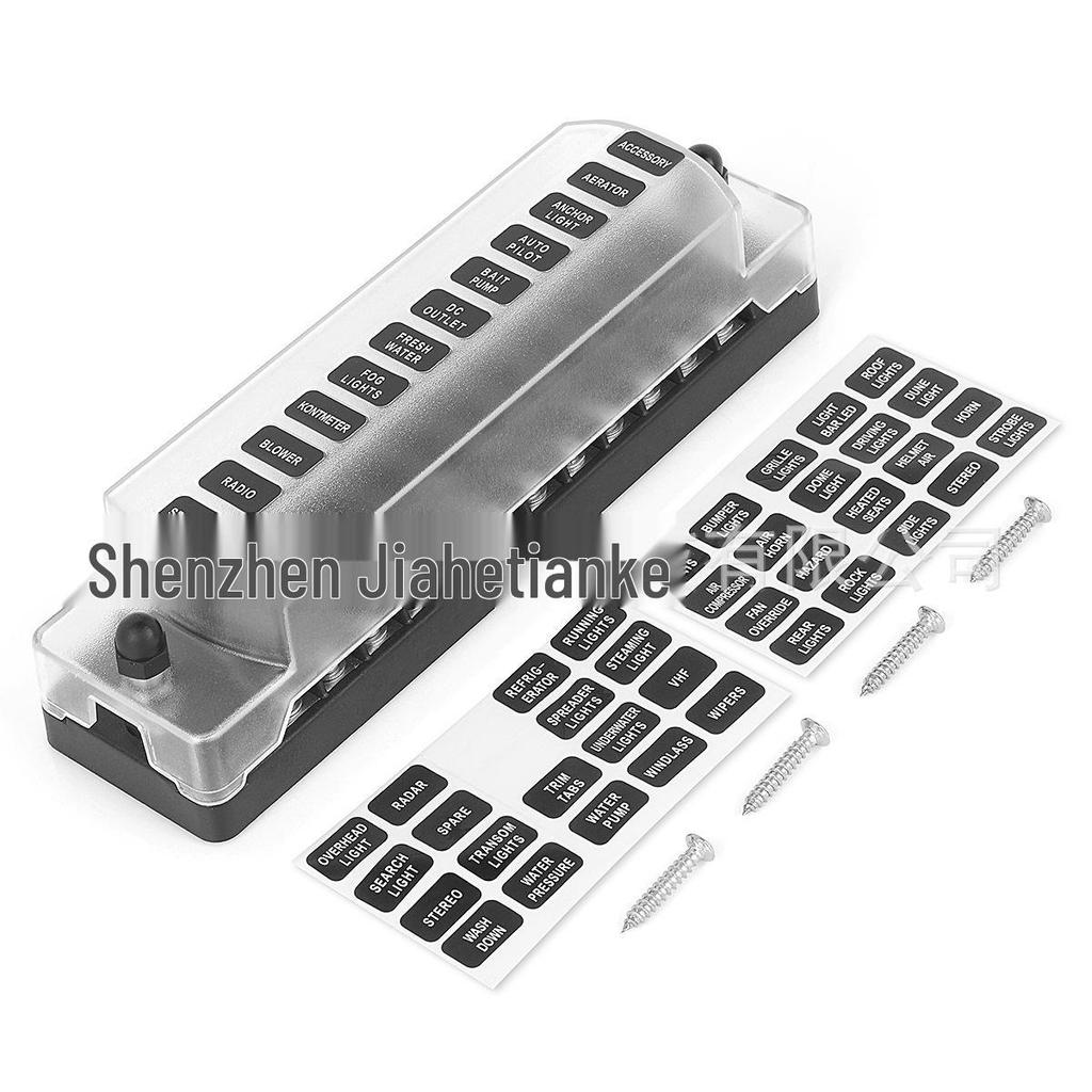 Compatible 6 or 12-Way M5 Screw Connector Car Fuse Box Holder
