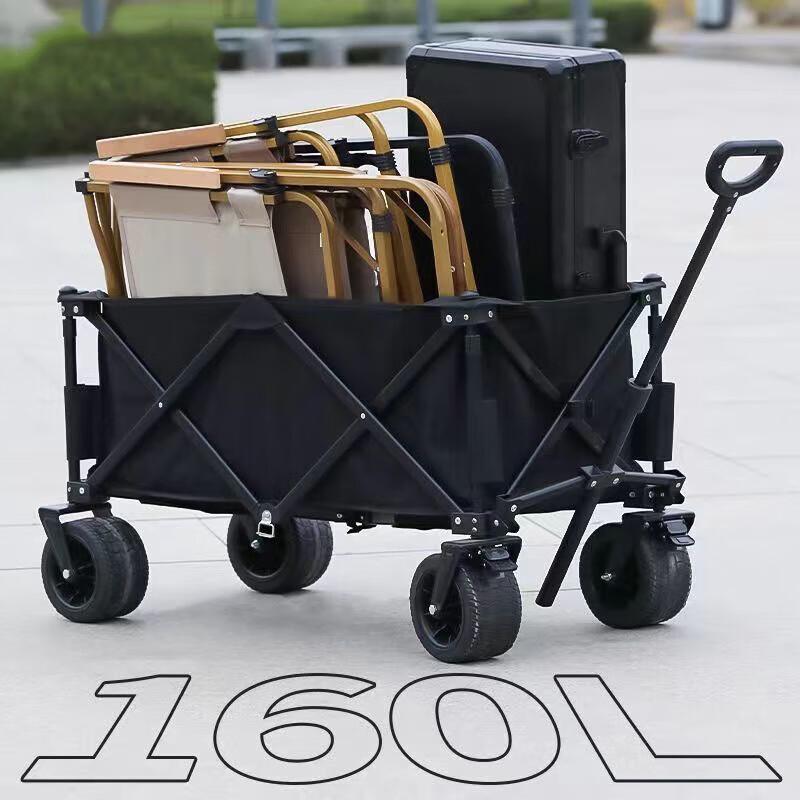 Heavy-Duty Folding Camping Wagon with Tank Wheels