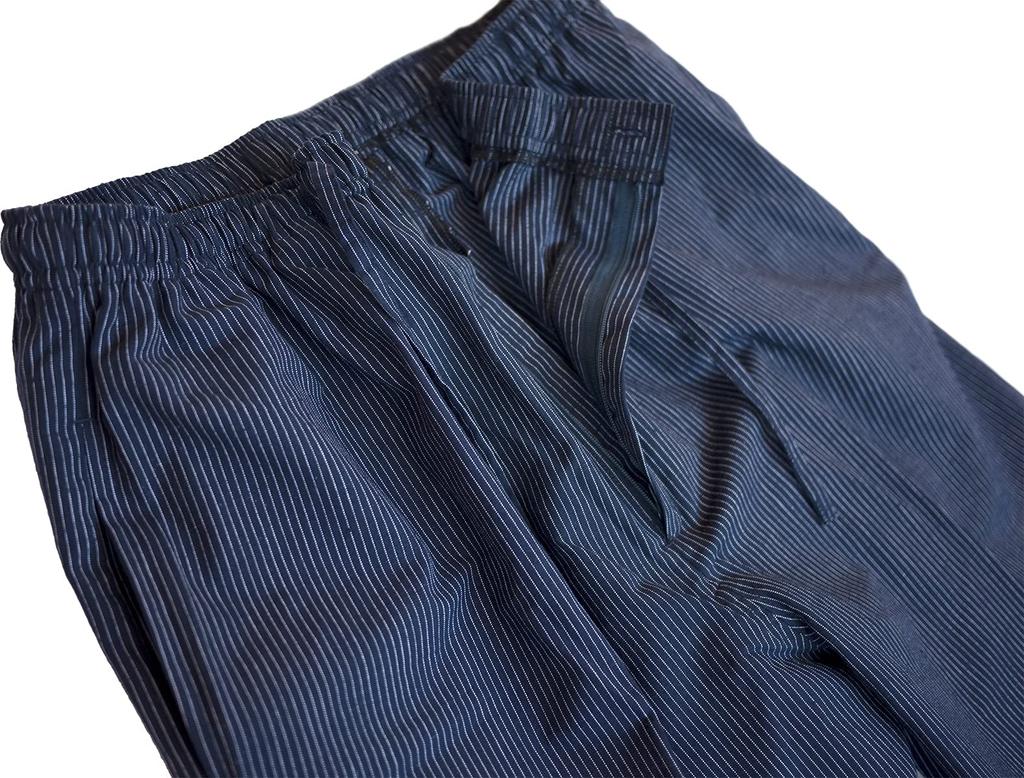 Watanosato Japanese-made Kurume Tsumugi Weave Samue (3L, Striped)