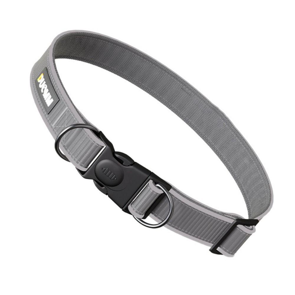 

Breathable Reflective Dog Collar Adjustable Dog Collar Strap Dog Neck Band Walking M серый