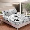 Dog Footprint Bone Pattern Bed Hat Four-piece Bedding Set Bedroom Dormitory Bedding Decoration