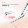 2pcs Eyelash Extension Tweezers Set Firmly Clamp Curved Tip Stainless Steel False Eyelashes Applicator Tool