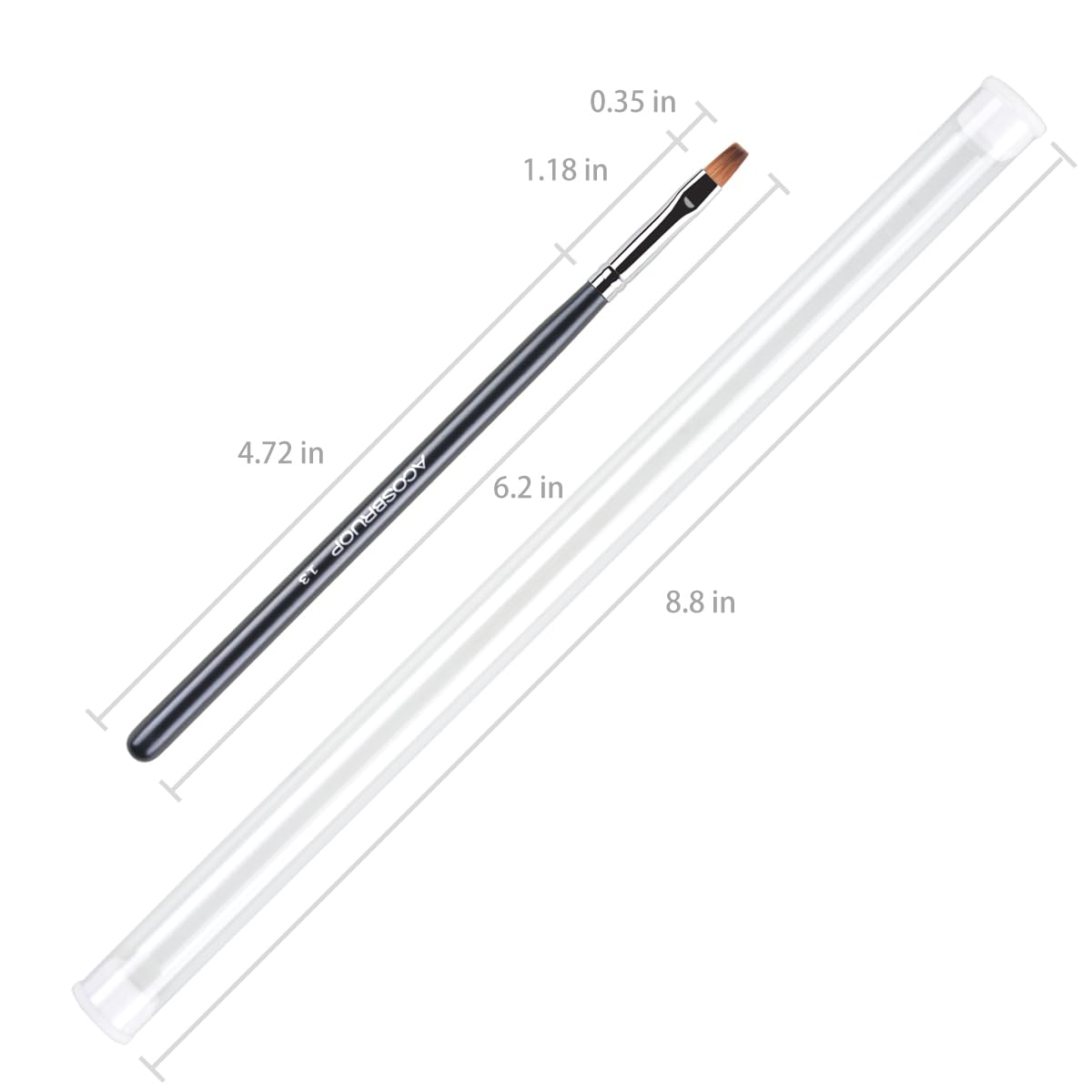 Professional Flat Lip Brush, 4.72 inch Handle Length, Angled Tip, Black