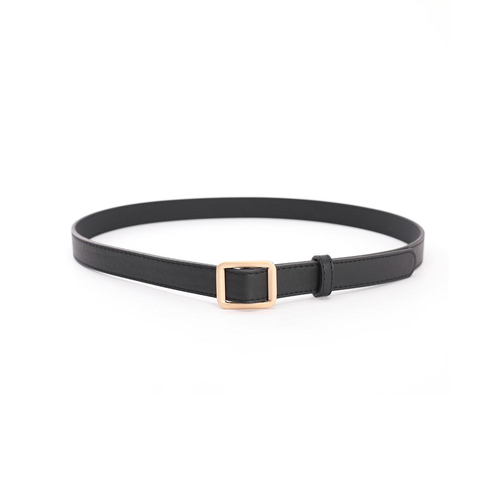 Women Round No-hole Buckle Leather Jeans Belt Fashion PU Dress Decorative Girls Vintage Metal Pin Ple Adjustable Accessory