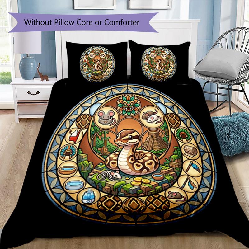 Aztec Snake Mandala Pattern Bedding,Quilt Set Quilt Cover Pillowcase Home Birthday Gift (1*duvet Cover+2*pillowcase,without Core)