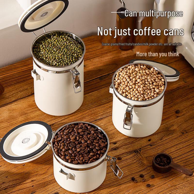 304 Stainless Steel Coffee Bean Canister Set with Date Tracker