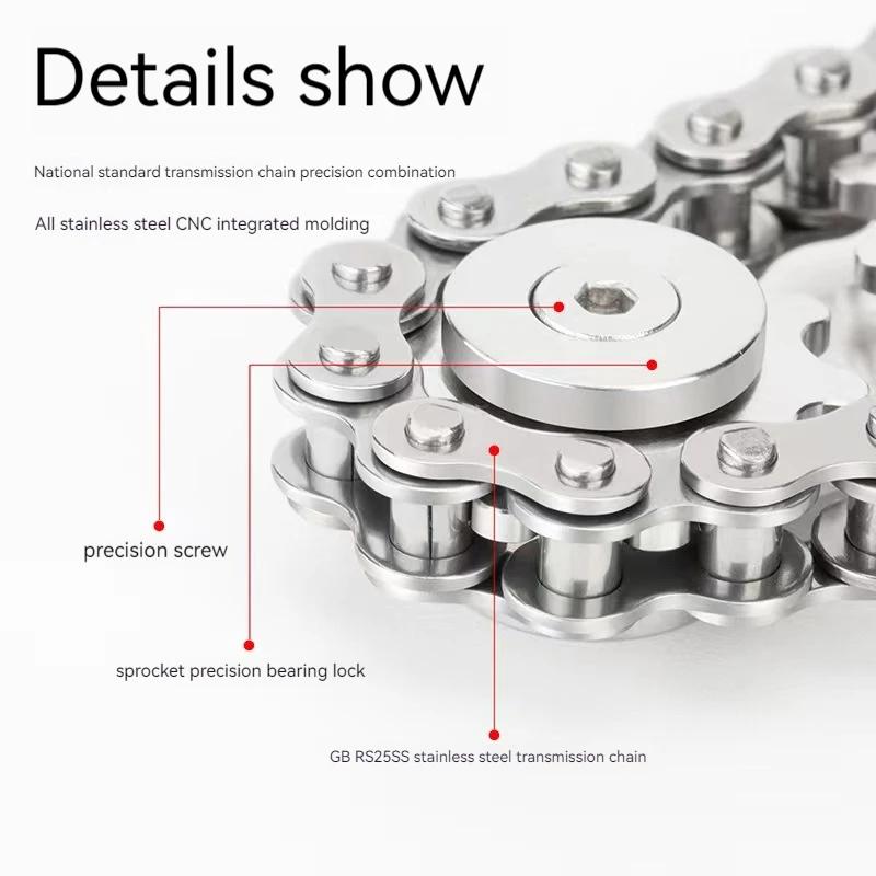Chains Gear Fidget Spinner Gyroscope Fingertip Sprocket Hand Spinner Chain Gear Metal Spinning Top Wheel Gear Chain Gyroscope