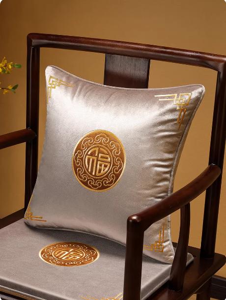 Luxury Peony Floral Embroidery Home Chair Decorative Pillow Cover Lumbar Support For Sofa Velvet Cushion Cover 45x45cm