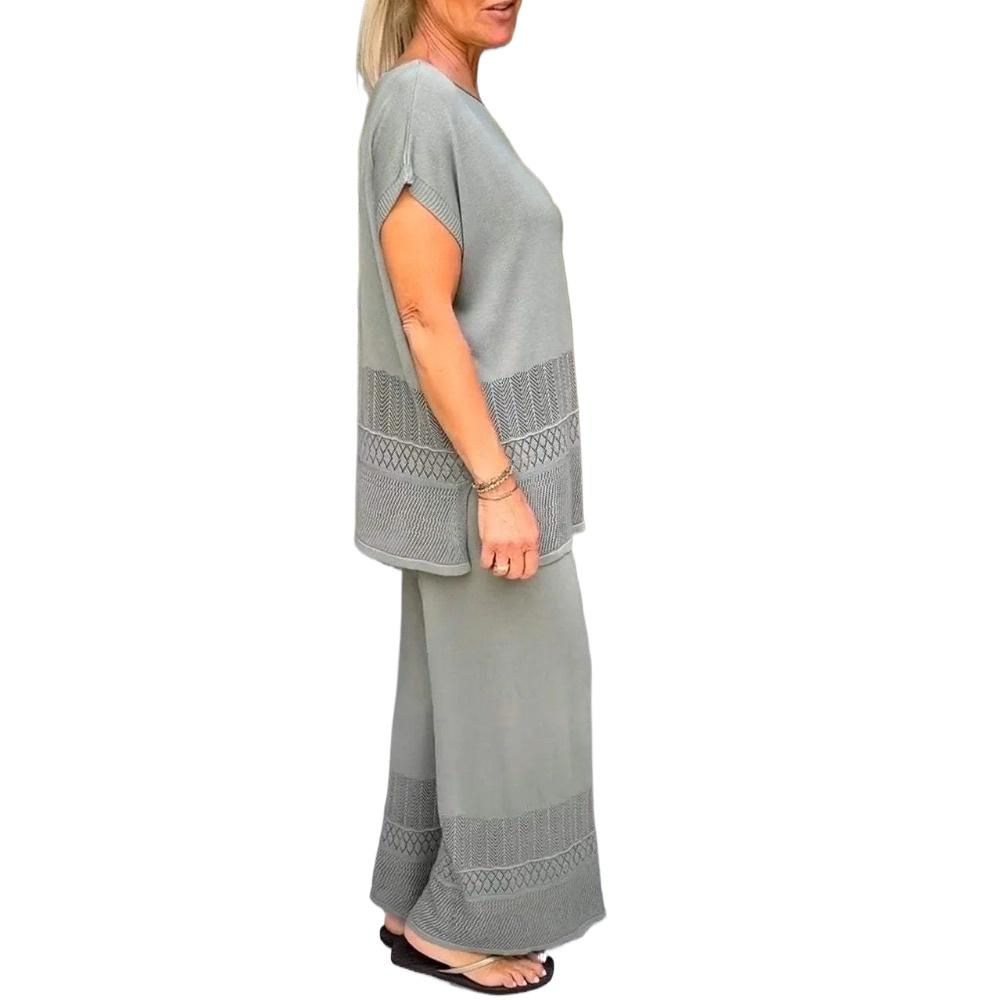 IHUASU Женский повседневный модный костюм из двух частей с открытым верхом — фото 9