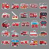 50 Fire Truck Graffiti Stickers Cartoon Children's Stickers DIY Skateboard Luggage Stickers Waterproof