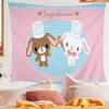 Sugar Bunnies Dreamland Carousel Anime Tapestry Hippie Flower Wall Carpets Dorm Decor Wall Hanging Home Decor