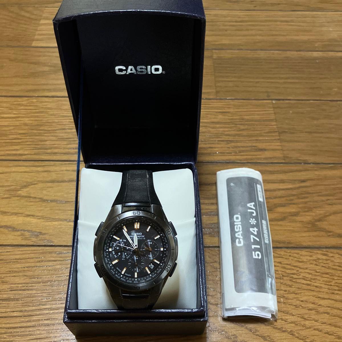 CASIO Casio radio solar watch WVQ-M410 black men s with box, working item, for analog fans