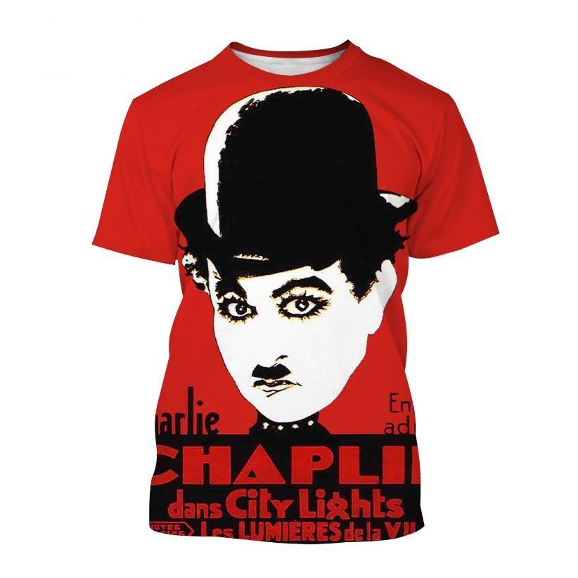 Charlie Chaplin Pánské Dámské tričko Osobnost Hip Hop Sreet Style Zábavné 3D potištěné tričko