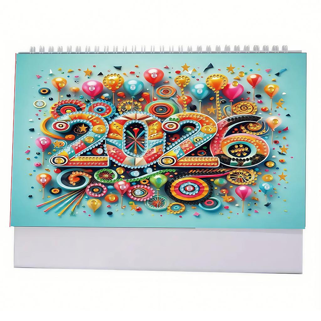 5D/DIY Calendar Shiny Rhinestones Decor Calendar Multi-Purpose Crystal Painting Desk Calendars Kit for Wedding Birthday Holiday