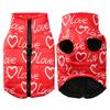 Warm Dog Jacket Rainbow Love Print Pet Clothes For Small Medium Dogs Cats Winter Windproof Warm With D-ring Puppy Costume Coat