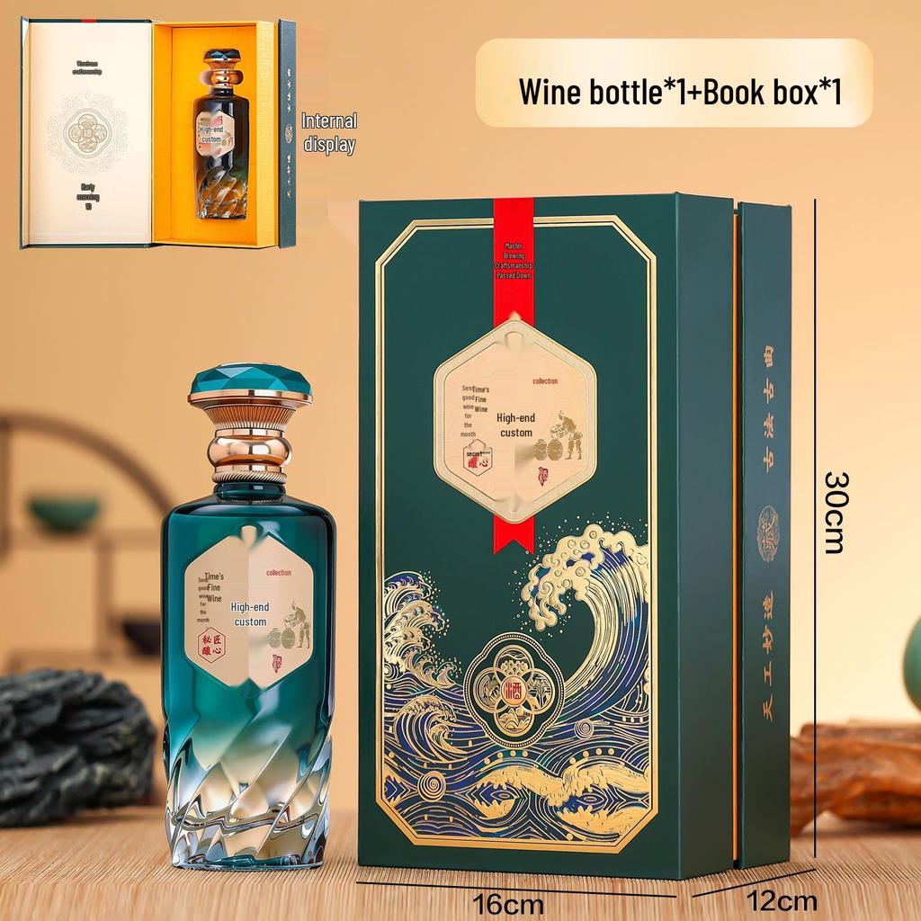 Gradient Glass Baijiu Bottle Set - 500ml Original Pulp Collection Series - Thickened Empty Bottles