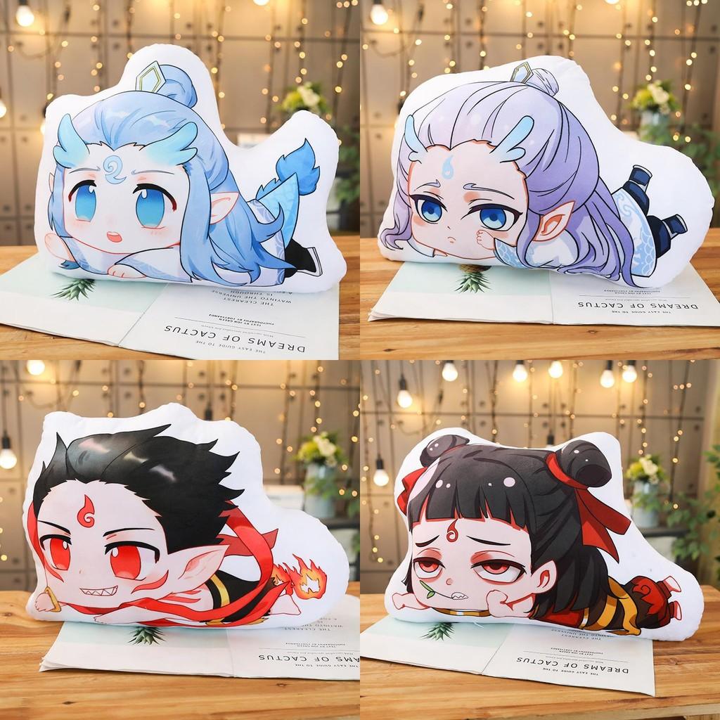 Ao Nezha Bing Plush Toy Pillows Cartoon Stuffed Doll Decorations Gifts Kids