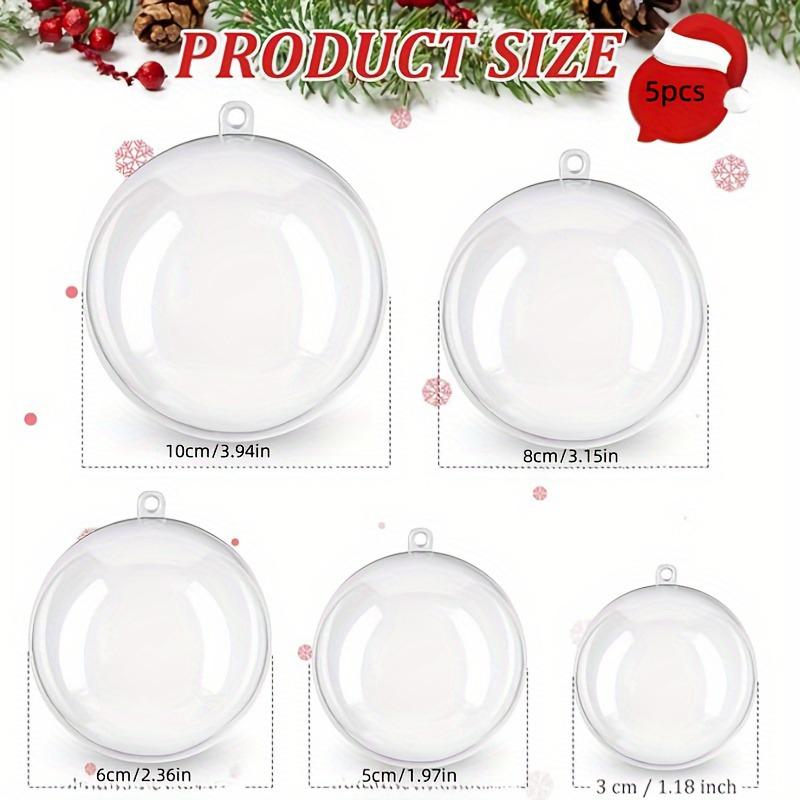 2Pcs Christmas Transparent Ball Plastic Christmas Trees Open Ball Box Bauble Ornament Wedding Gift Present Party Home Decoration