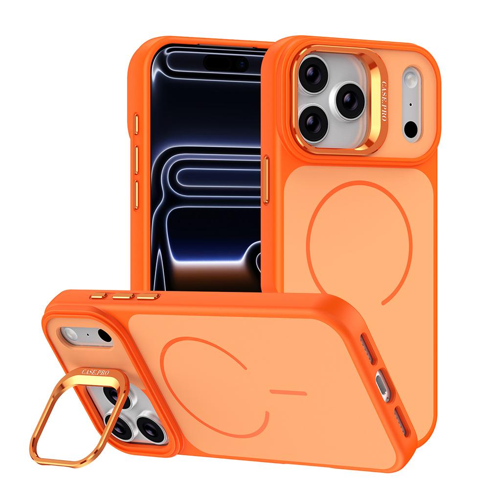 KEYSION Matte Skin Feel Lens Stand Phone Case for Magsafe for iPhone 17 Pro Max Magnetic Wireless Charging Shockproof Back Cover