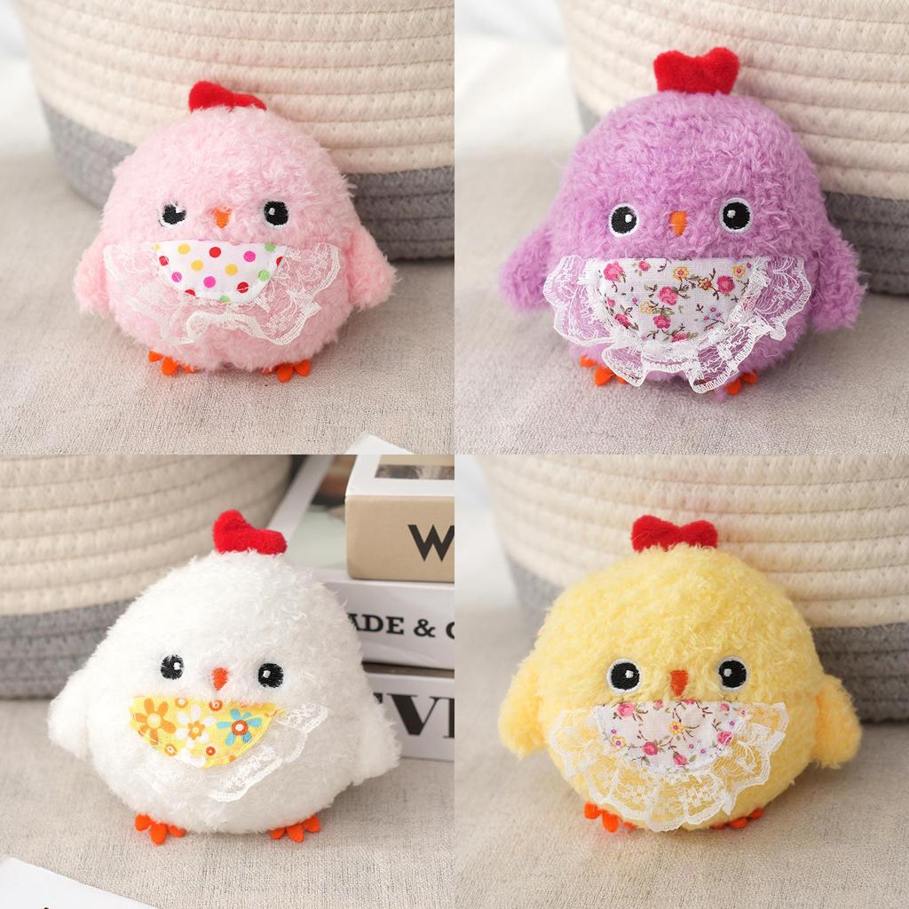 Chicken Cartoon Theme Plush Toy Backpack Pendant Cute Keyring Decoration Gift
