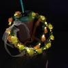 Schaumstoff Hochzeits Kopfschmuck Krone Blumen Stirnband Damen Kopfbedeckung LED Licht Girlande Kranz Dekoration