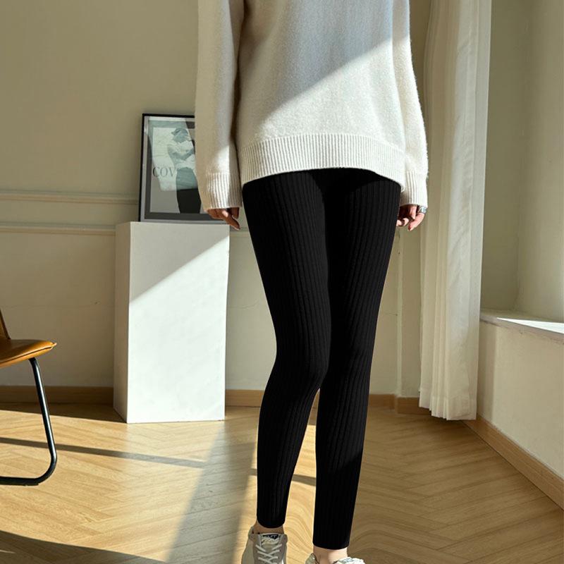 

Women s Slim Fit High-Waist Butt Lifting Warm Wool Yoga Pants - Autumn/Winter Knit Base Layer Extra Large