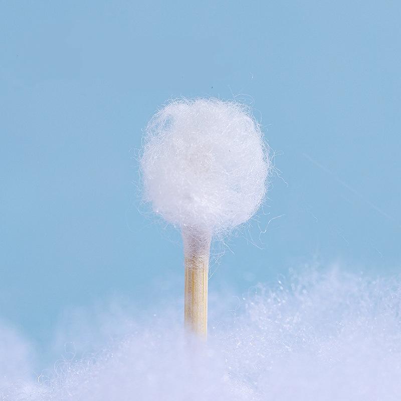 Oboustranná 100 kusová vatová tyčinka, dřevěná tyčinka, vatová tyčinka na líčení, vatový čistič uší, vatová tyčinka na odstraňování make-upu, špičatý hrot