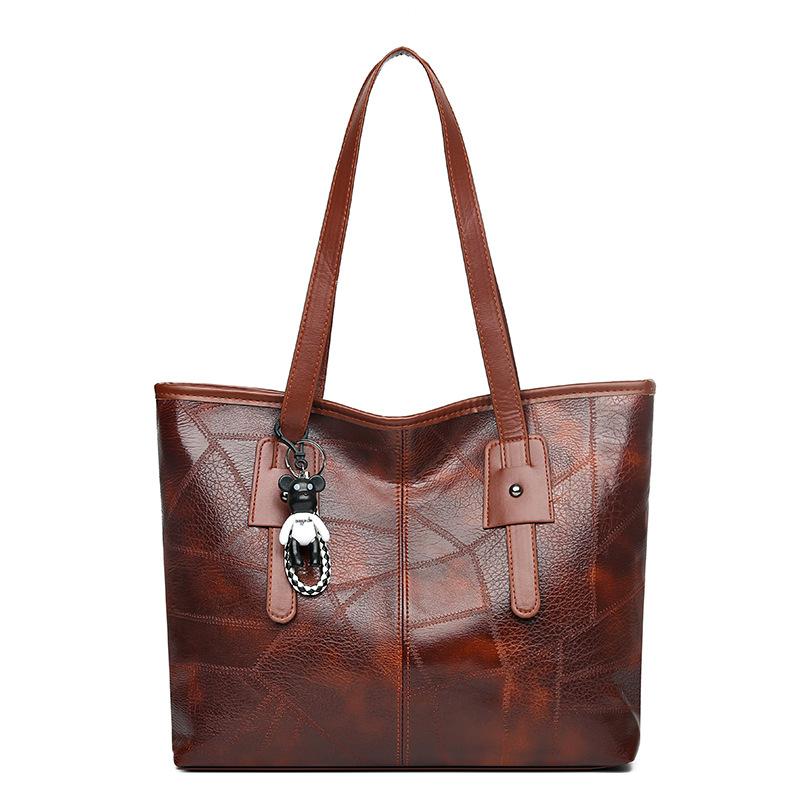 Korean Version Trendy Women's New Tote Bag with Horizontal Square Zipper Single Shoulder Handbag