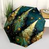 1pc Christmas Trees Cartoon Automatic Folding Umbrella, Lightweight Retractable Compact Travel Umbrella, 8-Rib Sturdy Frame009