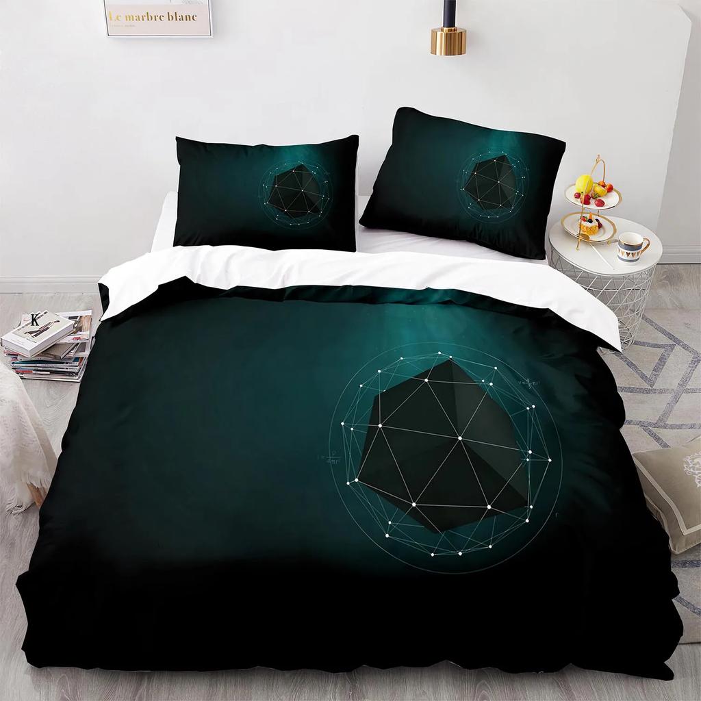 Geometry King Queen Duvet Cover Colorful Pattern Bedding Set For Kids Teens Boys Adult Abstract Art 2/3Pcs Polyester Quilt Cover