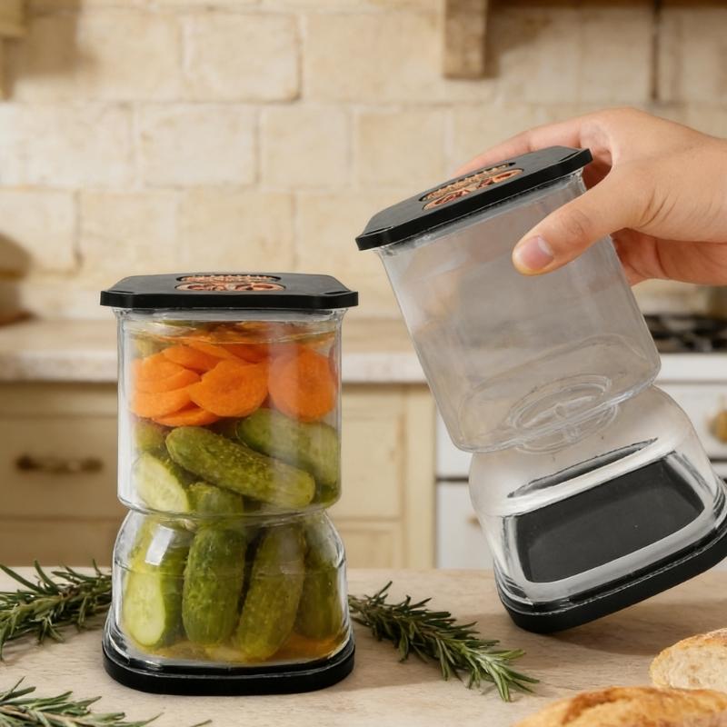 Food Safe Square Kimchi Container for Vegetable Preservation Pickle Juice Separator with Leakproof Lid