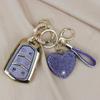 Compatible with Cadillac Key Fob Cover with Heart Keychain for Women, Compatible with 2015- Cadillac Escalade ESV ATS CTS STS SRX XT5 CT6 Smart