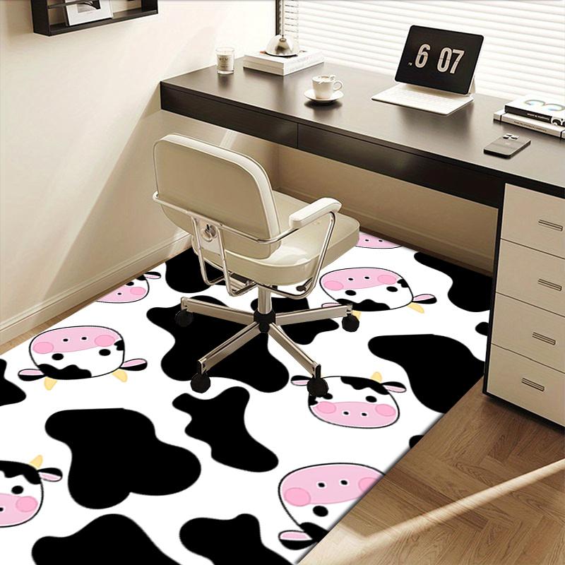 Chair Mat: Cute Cow Print Office Carpet Oversized Rug for Home Decor, Sofa Cover, Gift Idea, Suitable for Bedroom, Living Room & Various Rooms
