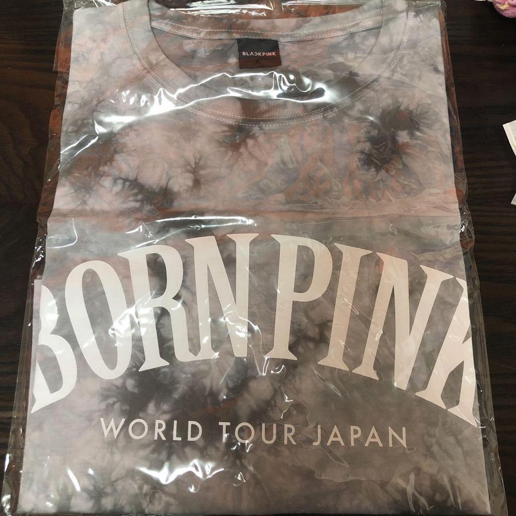 [USED] BLACKPINK Logo T-shirt (GRAY TIE DYE/Short)
