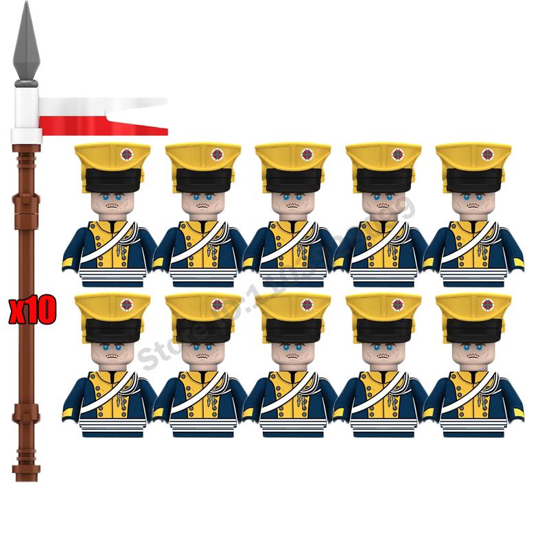 Medieval Military Building Blocks Napoleonic Wars Castle Knight Soldier Figures Weapons Guns British French Marshal Infantry Toy